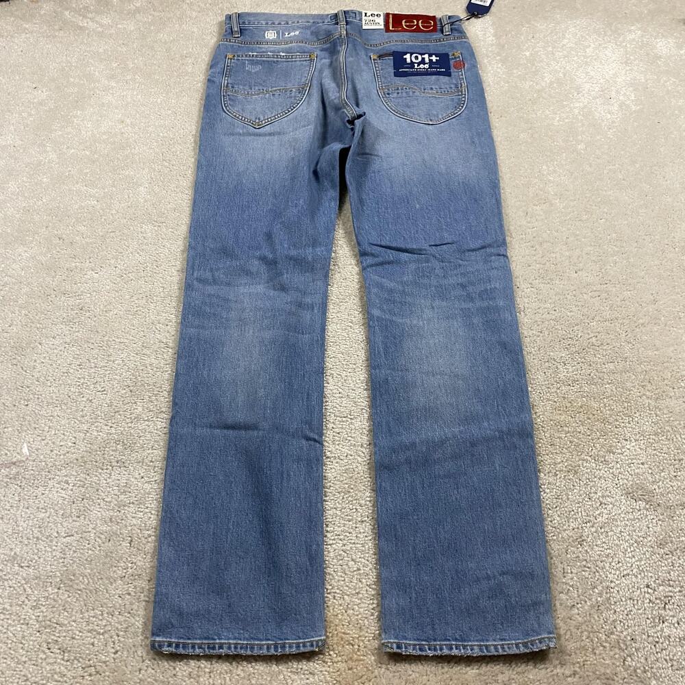 Lee 101 Jeans Mens 34x33 Blue Straight Stretch Japanese Denim 726 Austin